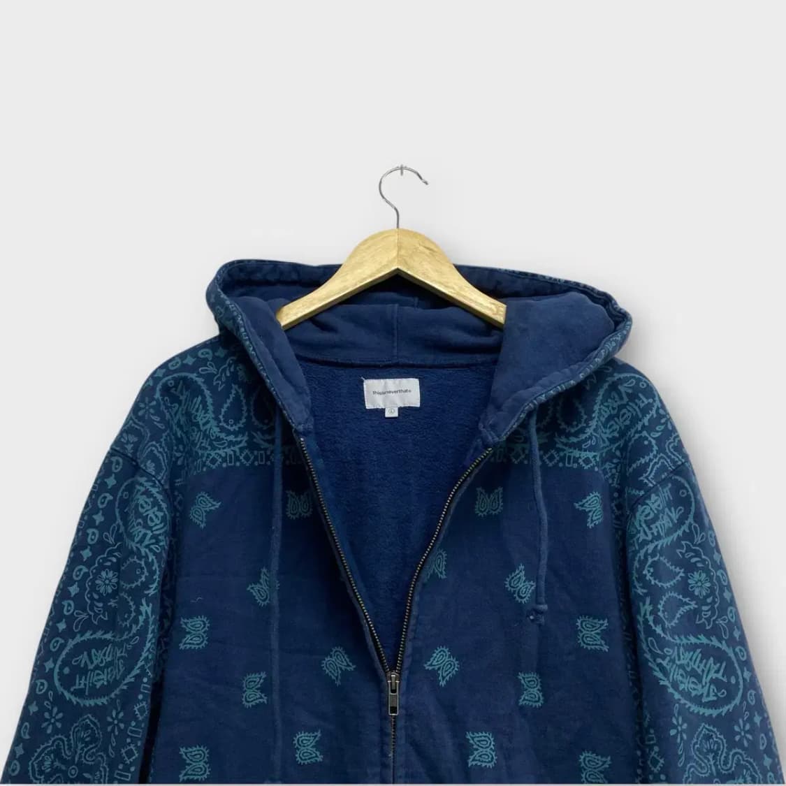 디스이즈네버댓 Bandana Zip Up Sweat Dark Blue 상품이미지5
