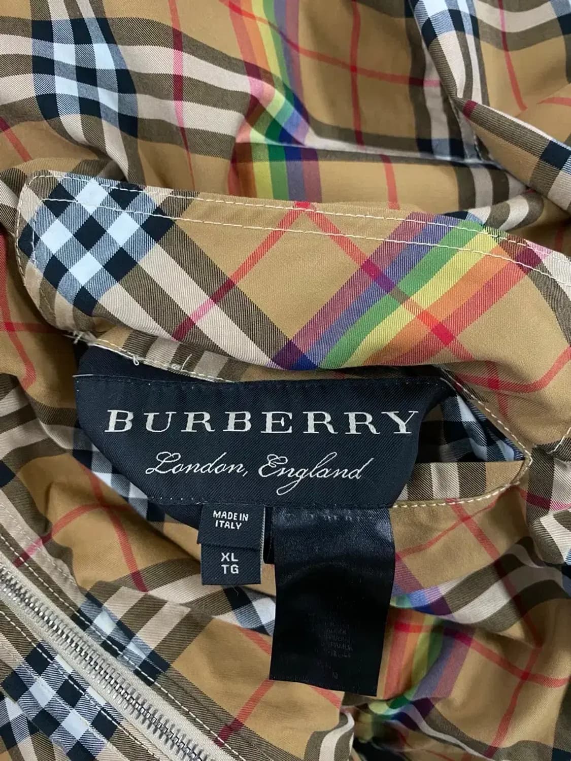 버버리 양면 리버시블 헤링턴 블루종 자켓XL 상품이미지8