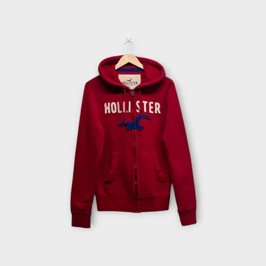 홀리스터 레드 후드 집업 S 상품이미지1
