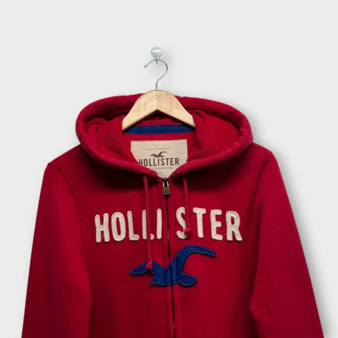홀리스터 레드 후드 집업 S 상품이미지2