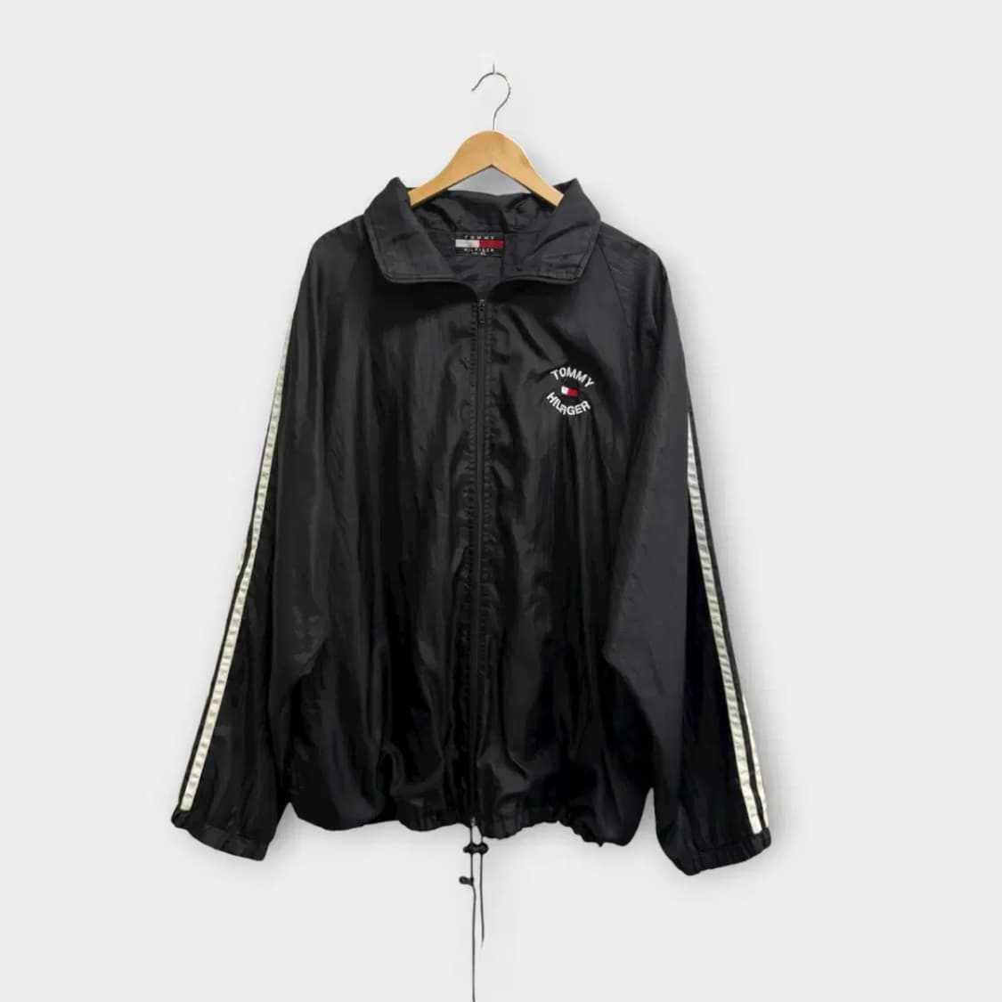 90s 타미힐피거 빅로고 블랙 바람막이 XL 상품이미지2