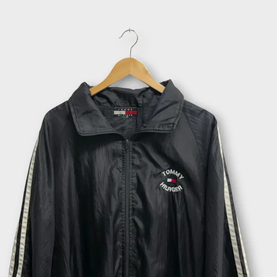 90s 타미힐피거 빅로고 블랙 바람막이 XL 상품이미지3