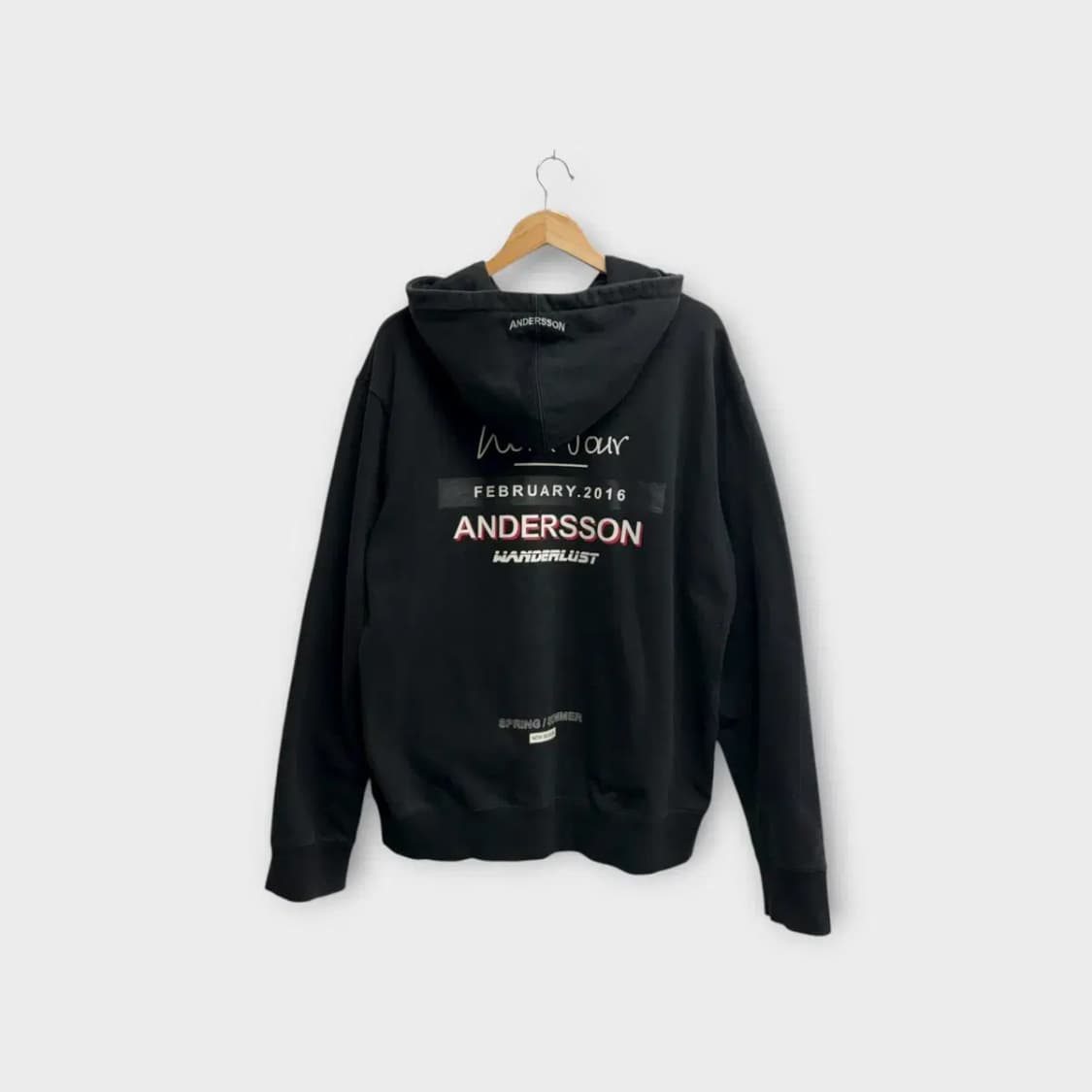 앤더슨벨 블랙 레터링 후드티 XL 상품이미지1