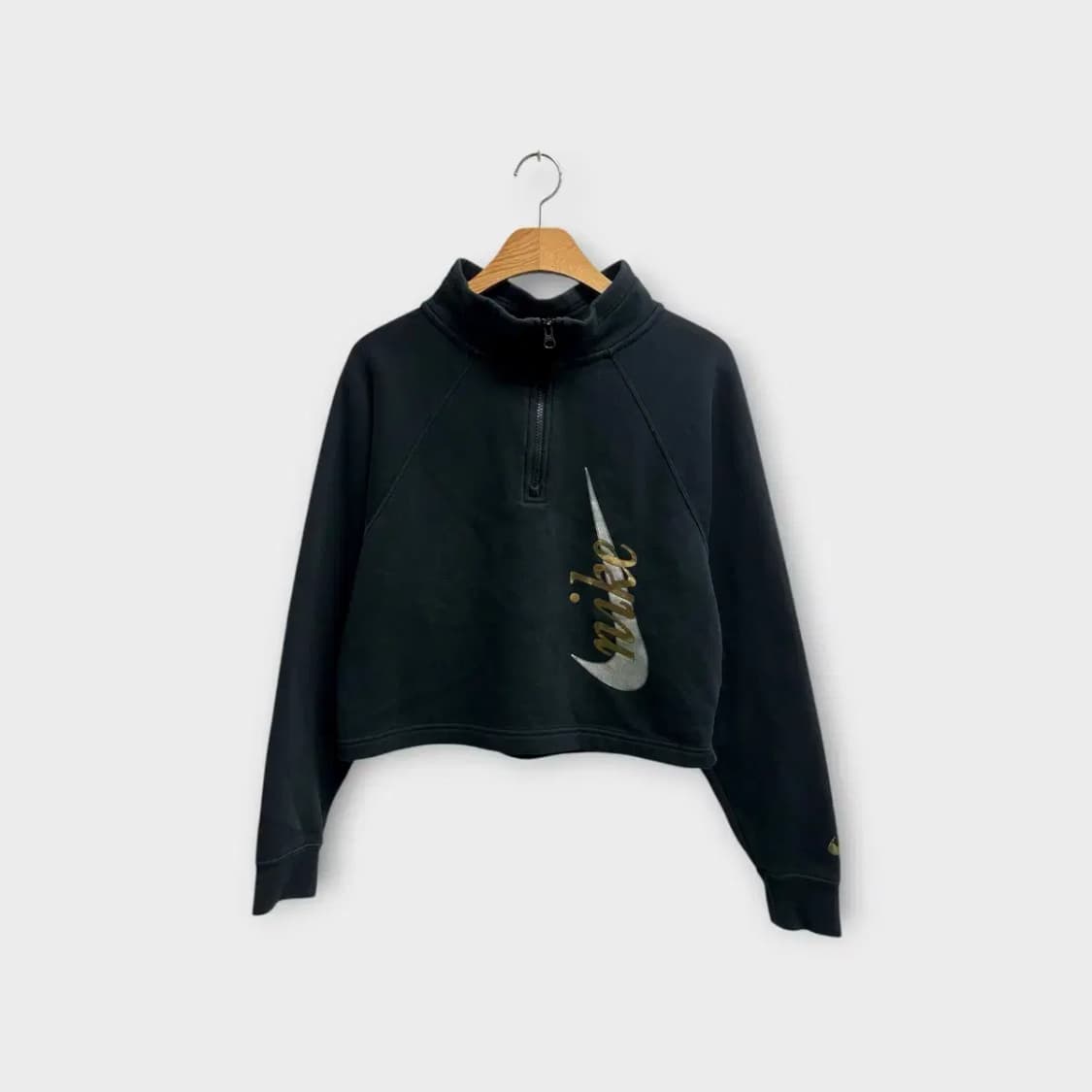 나이키 스우시 반집업 크롭 맨투맨 S 상품이미지1