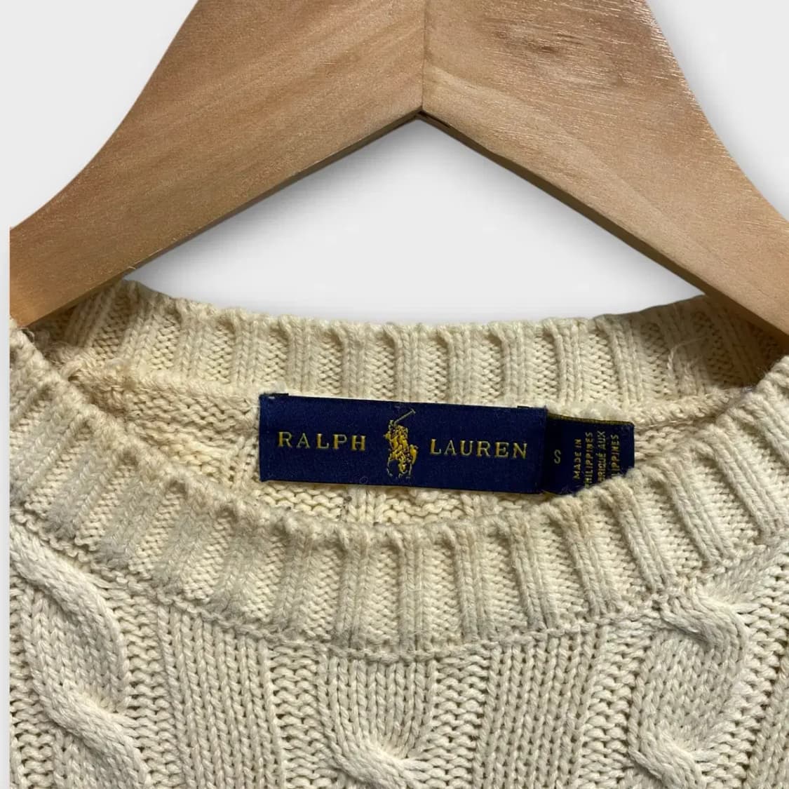 폴로 랄프로렌 케이블 아이보리 니트 S 상품이미지4