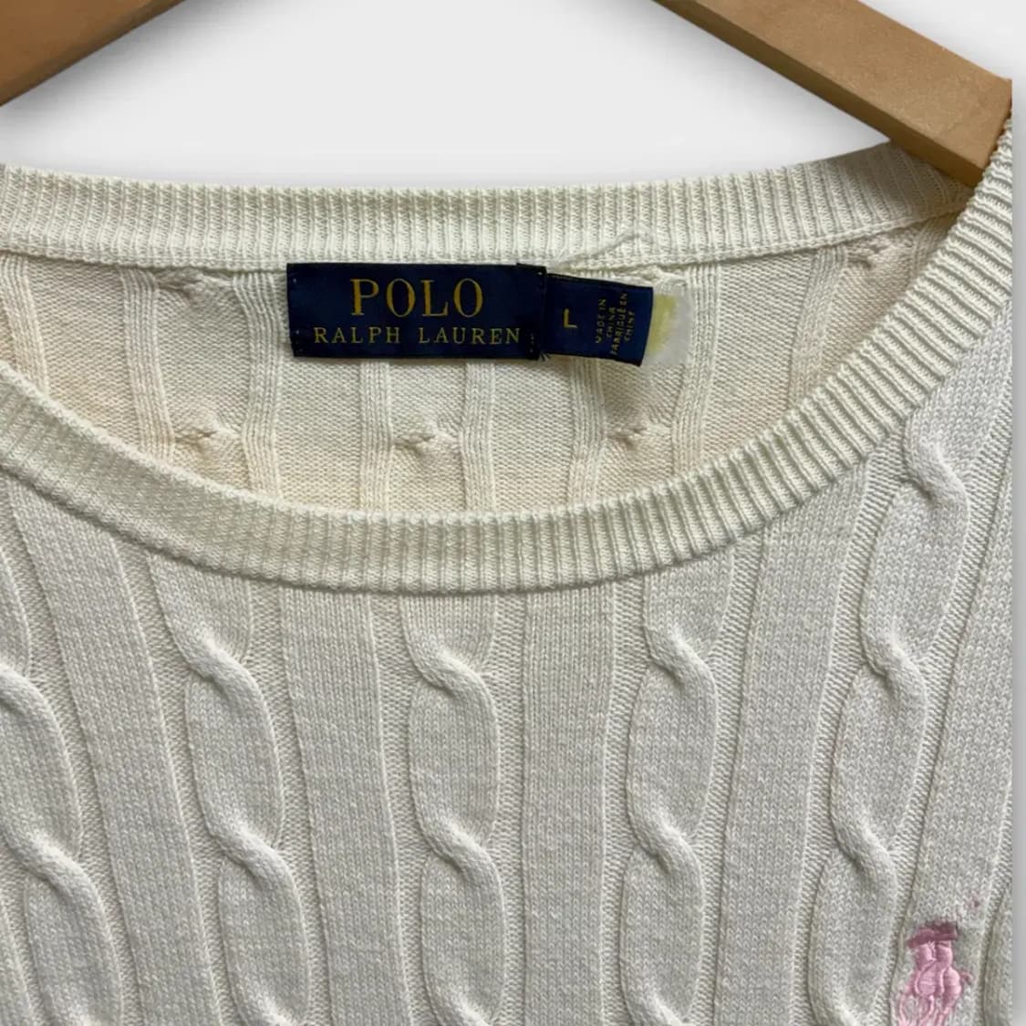 폴로 랄프로렌 케이블 아이보리 니트 L 상품이미지7