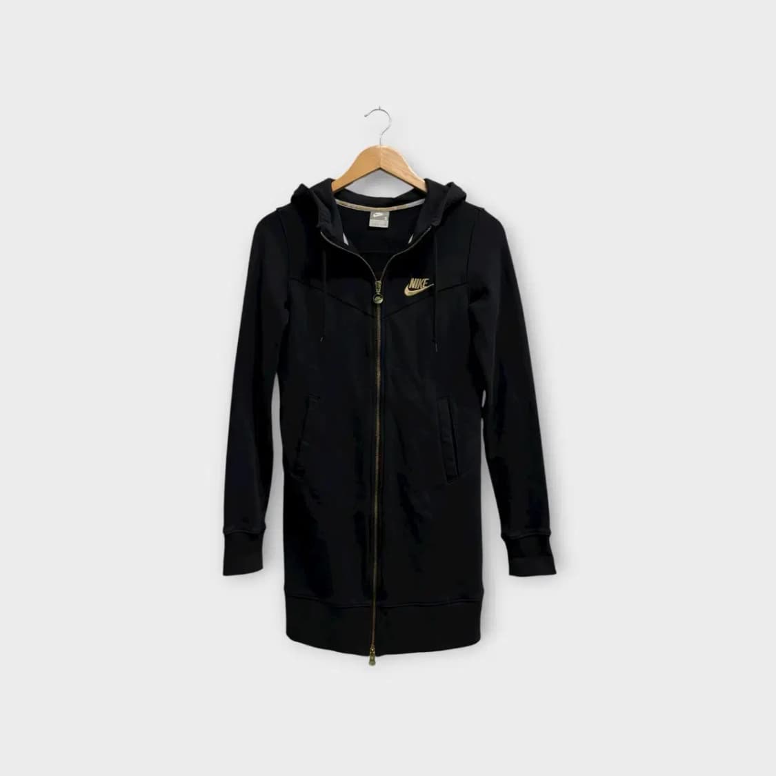 나이키 골드로고 롱후드 집업 S 상품이미지2