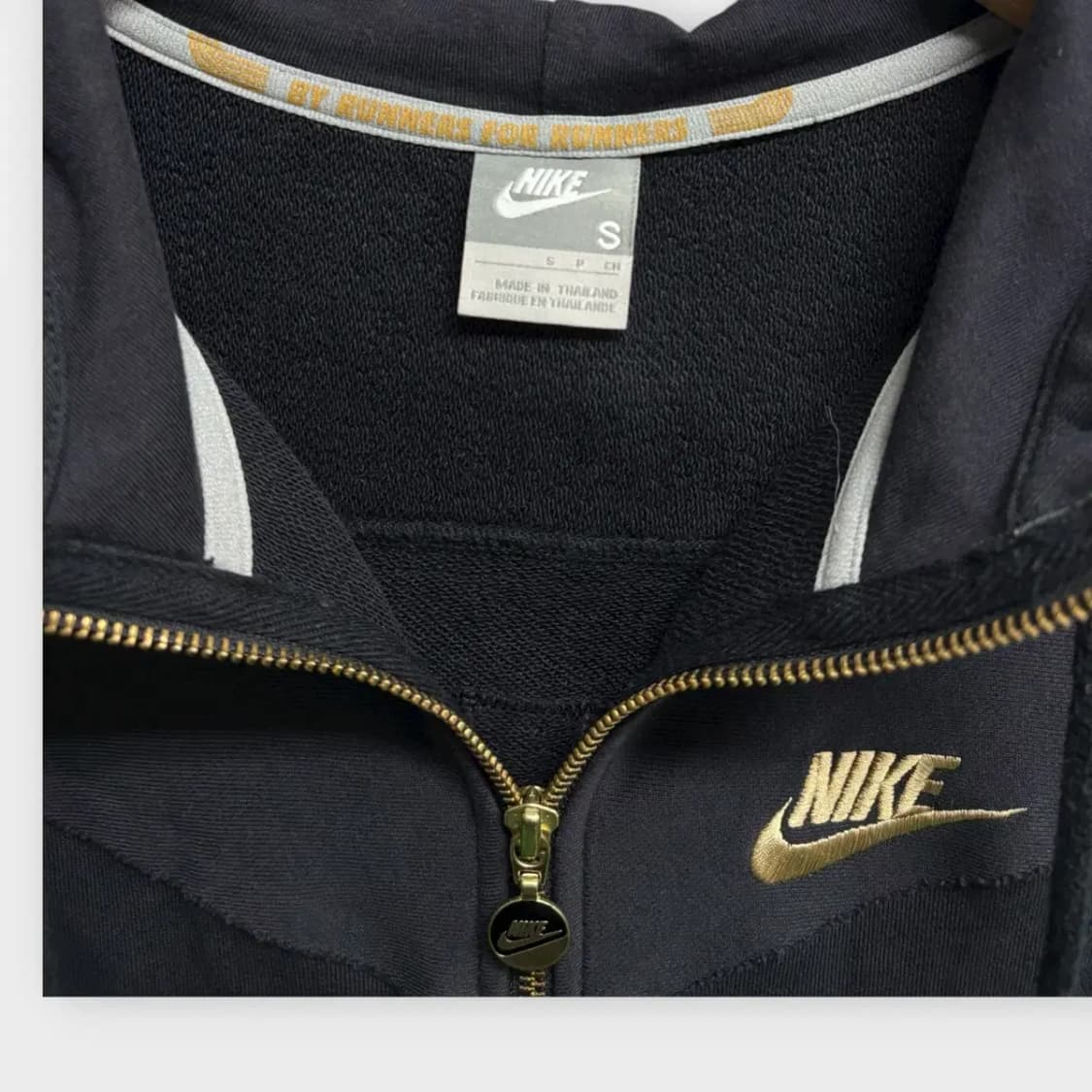 나이키 골드로고 롱후드 집업 S 상품이미지5