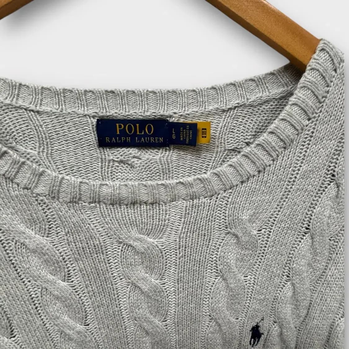 폴로 랄프로렌 케이블 그레이 니트 L 상품이미지4