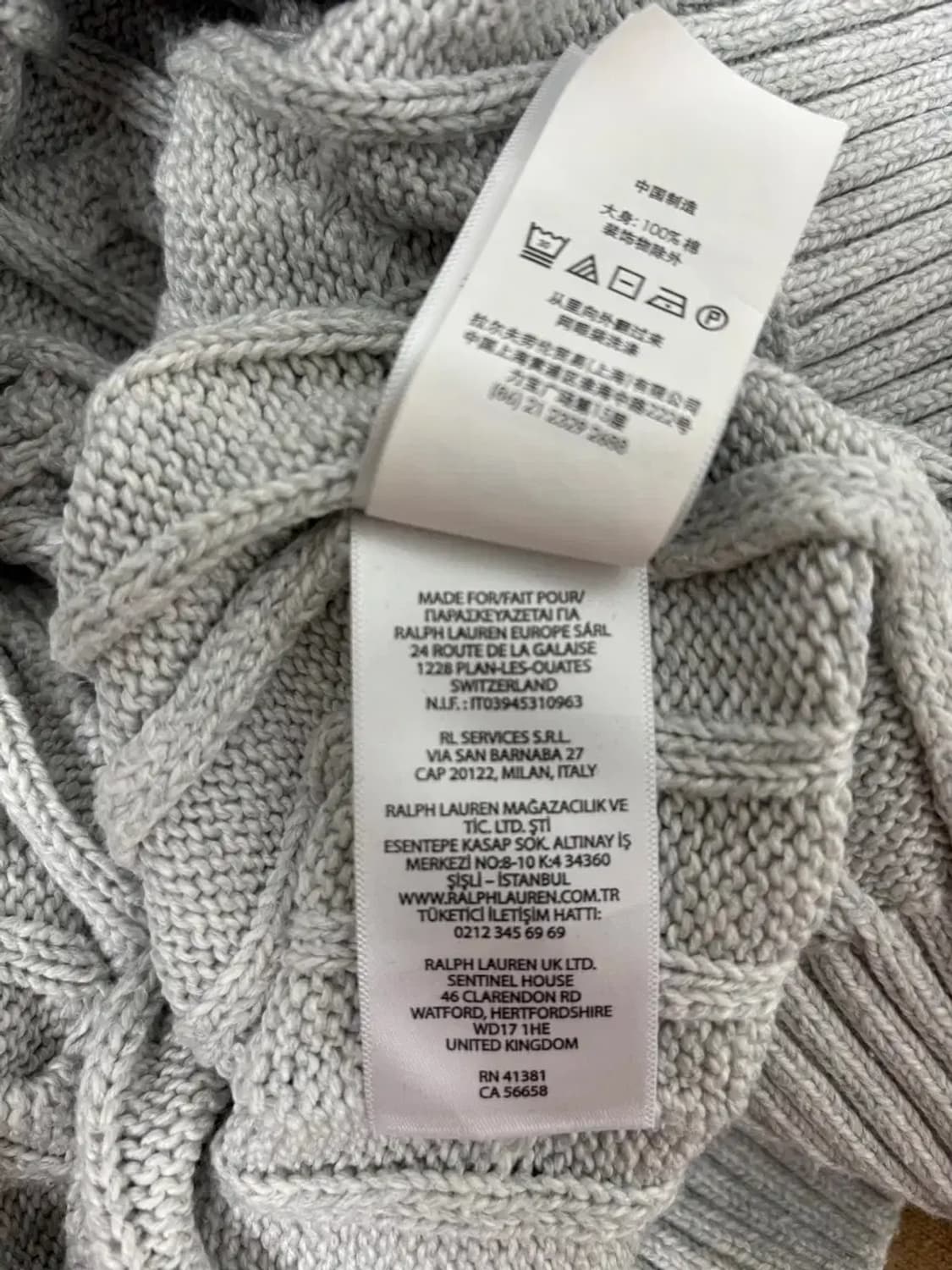 폴로 랄프로렌 케이블 그레이 니트 L 상품이미지5