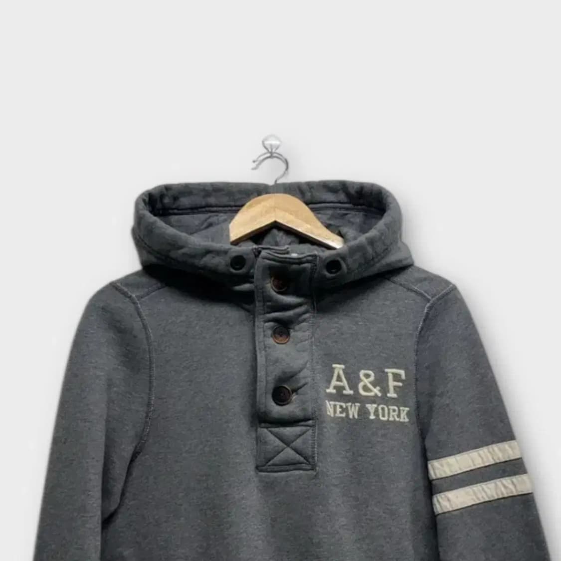 아베크롬비 그레이 단추 후드티 S 상품이미지2