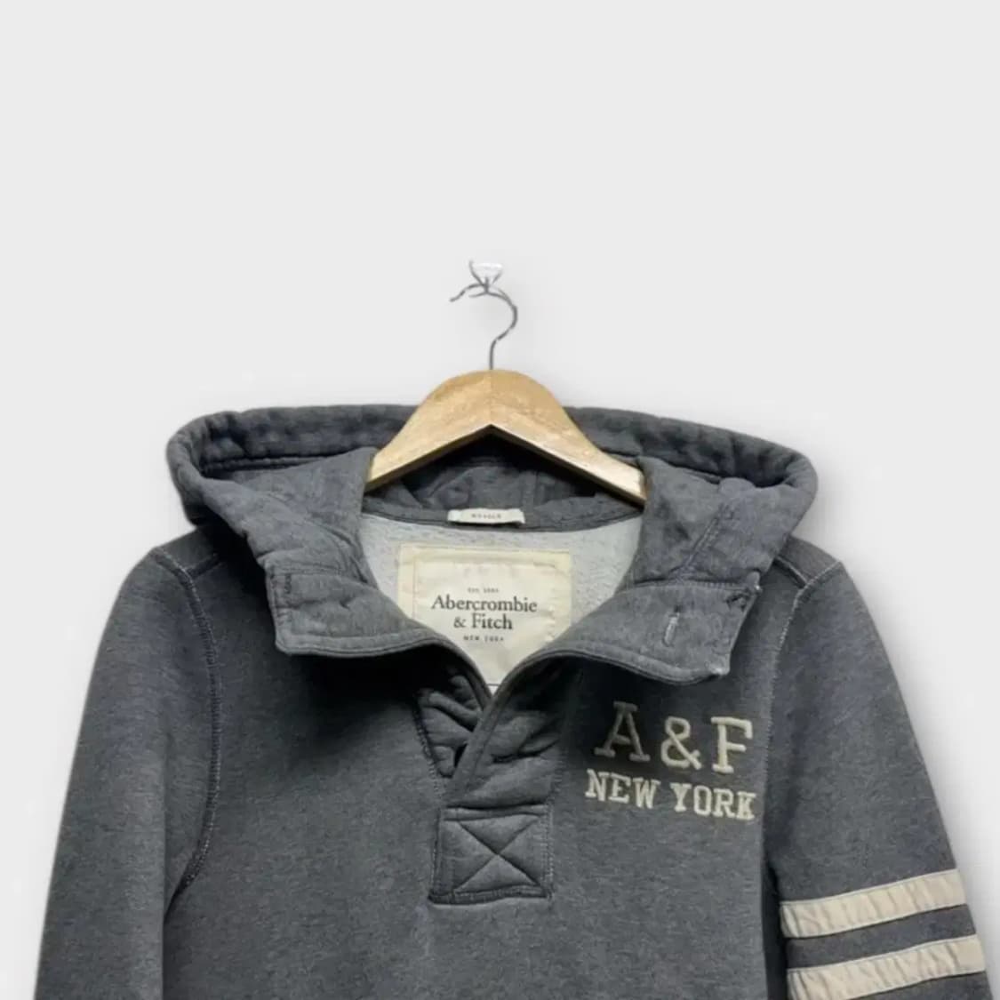 아베크롬비 그레이 단추 후드티 S 상품이미지3