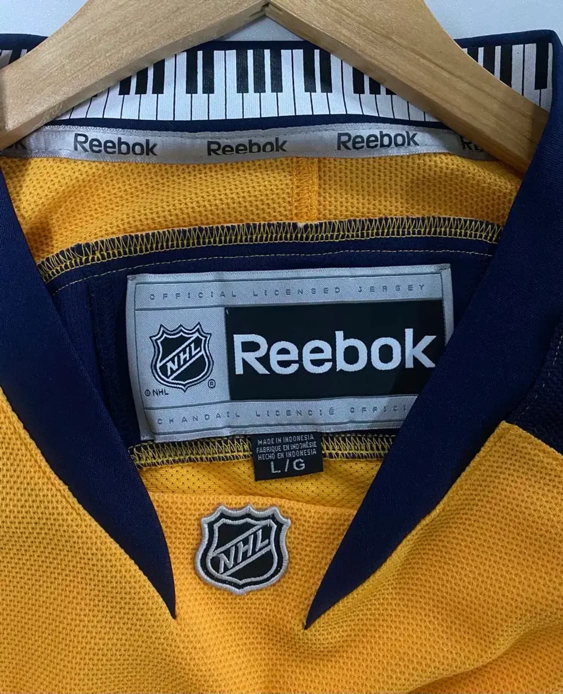 리복 NHL하키 져지 옐로우 네이비 L 상품이미지6