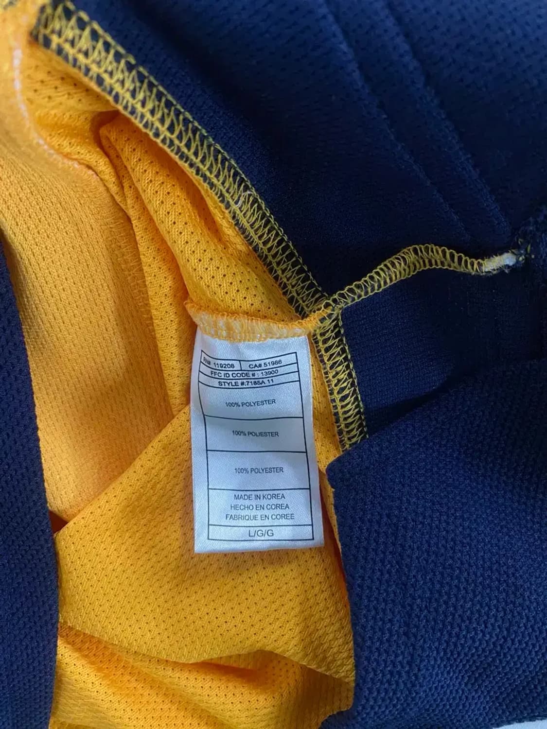 리복 NHL하키 져지 옐로우 네이비 L 상품이미지7