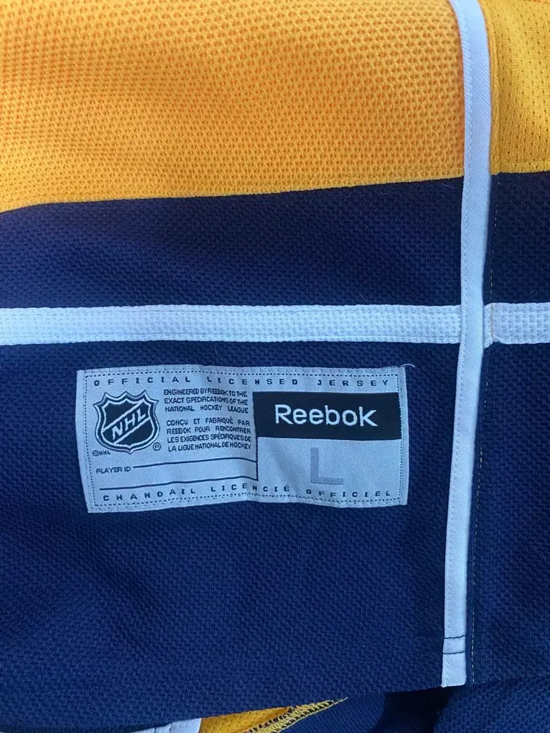 리복 NHL하키 져지 옐로우 네이비 L 상품이미지8