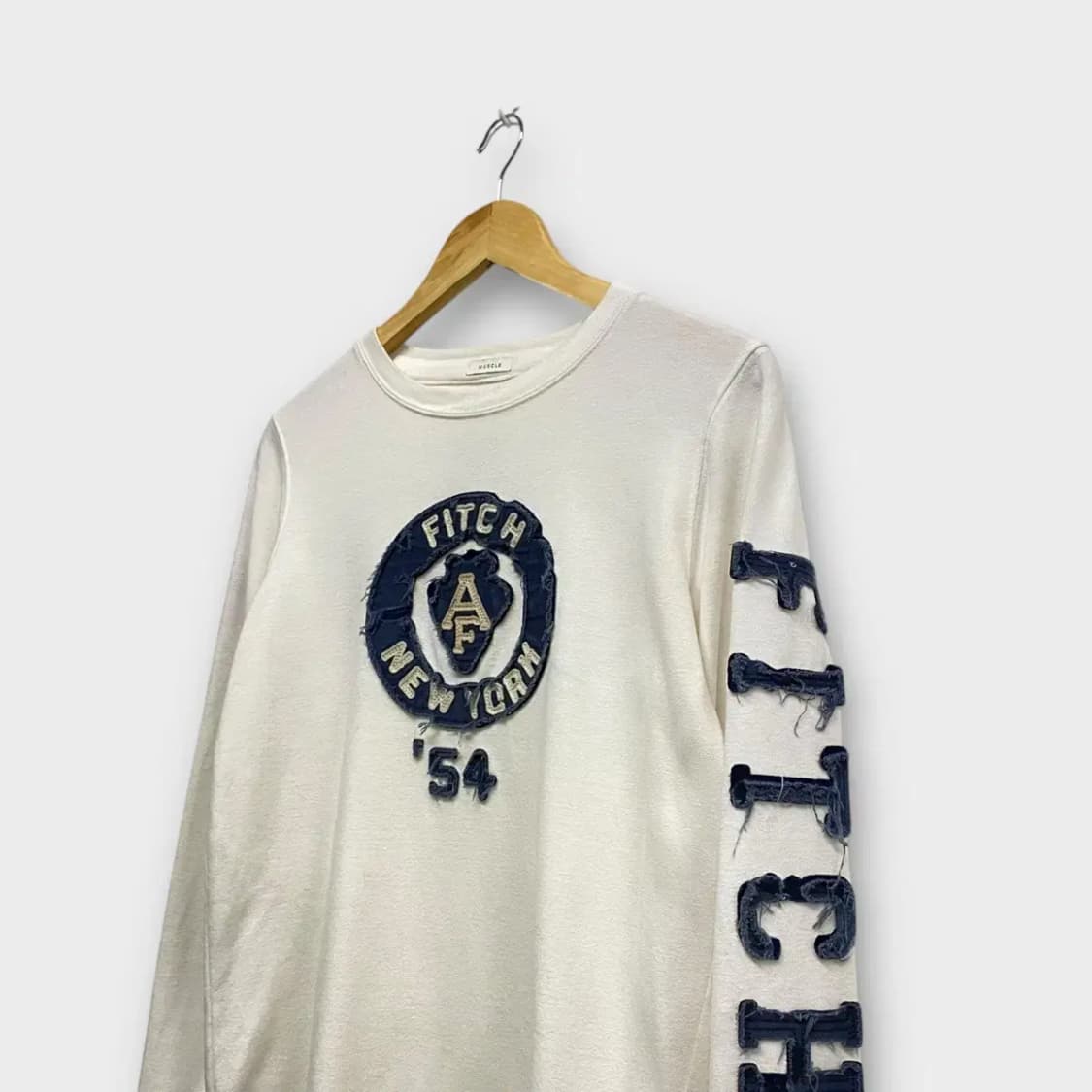 아베크롬비 화이트 긴팔 티셔츠 S 상품이미지3