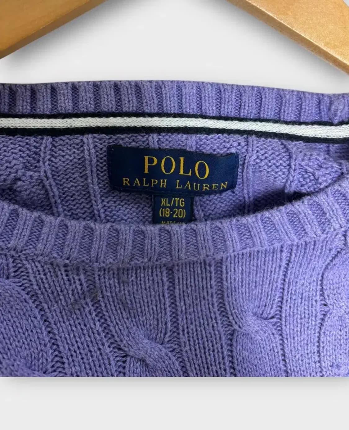 폴로 랄프로렌 케이블 퍼플 니트 L 상품이미지4