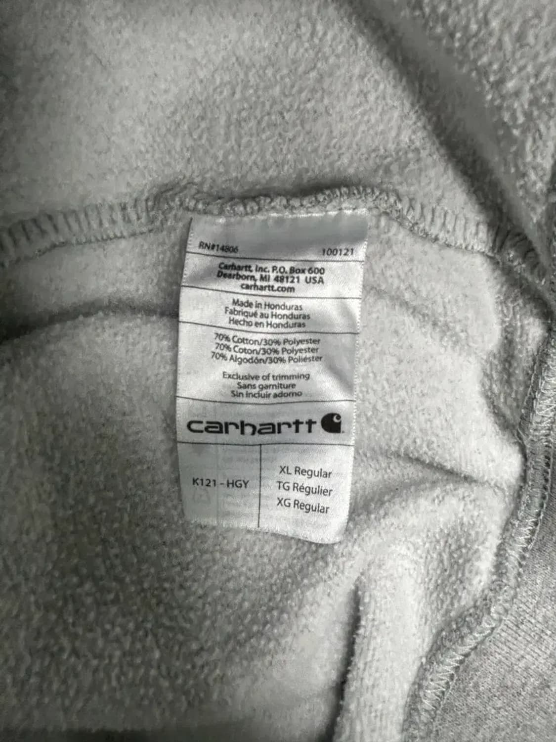 칼하트 그레이 후드티 XL 상품이미지4