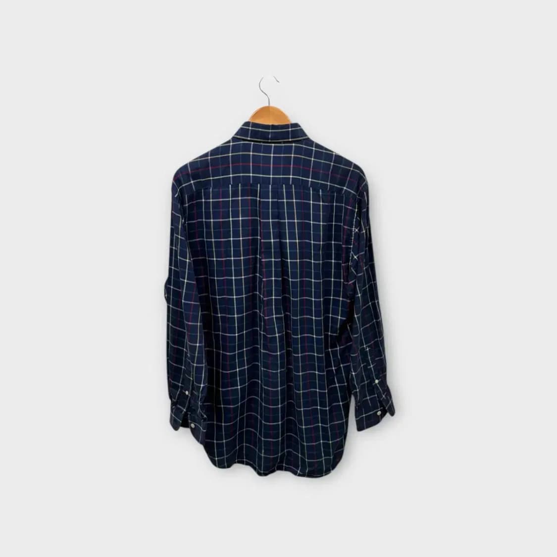 버버리 네이비 체크 긴팔셔츠 L 상품이미지3