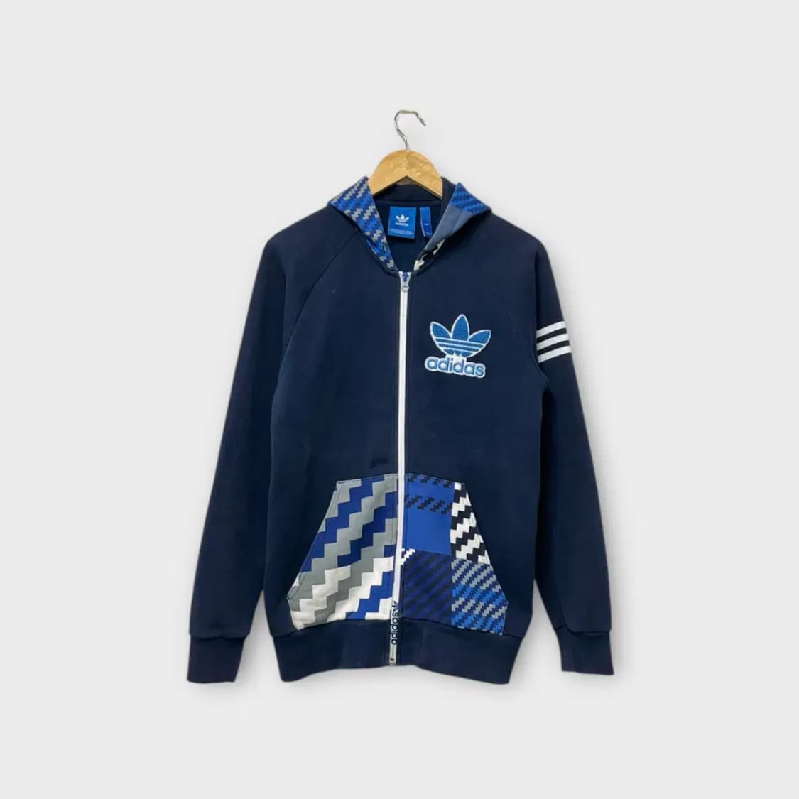 아디다스 트레포일 컬러블록 후드집업 90 상품이미지1