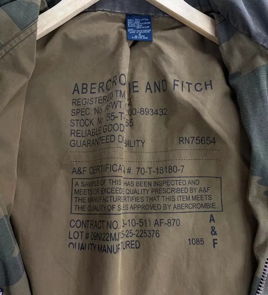 아베크롬비 카모 밀리터리 야상점퍼 S-L 상품이미지10