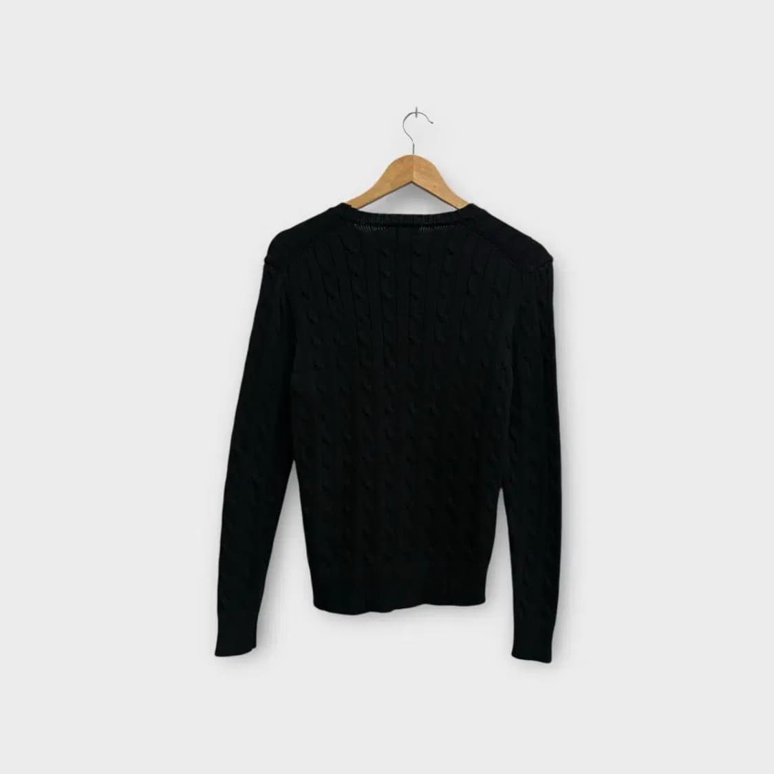 [새상품] 폴로 케이블 퍼플포니 블랙 피마코튼 니트 S 상품이미지3