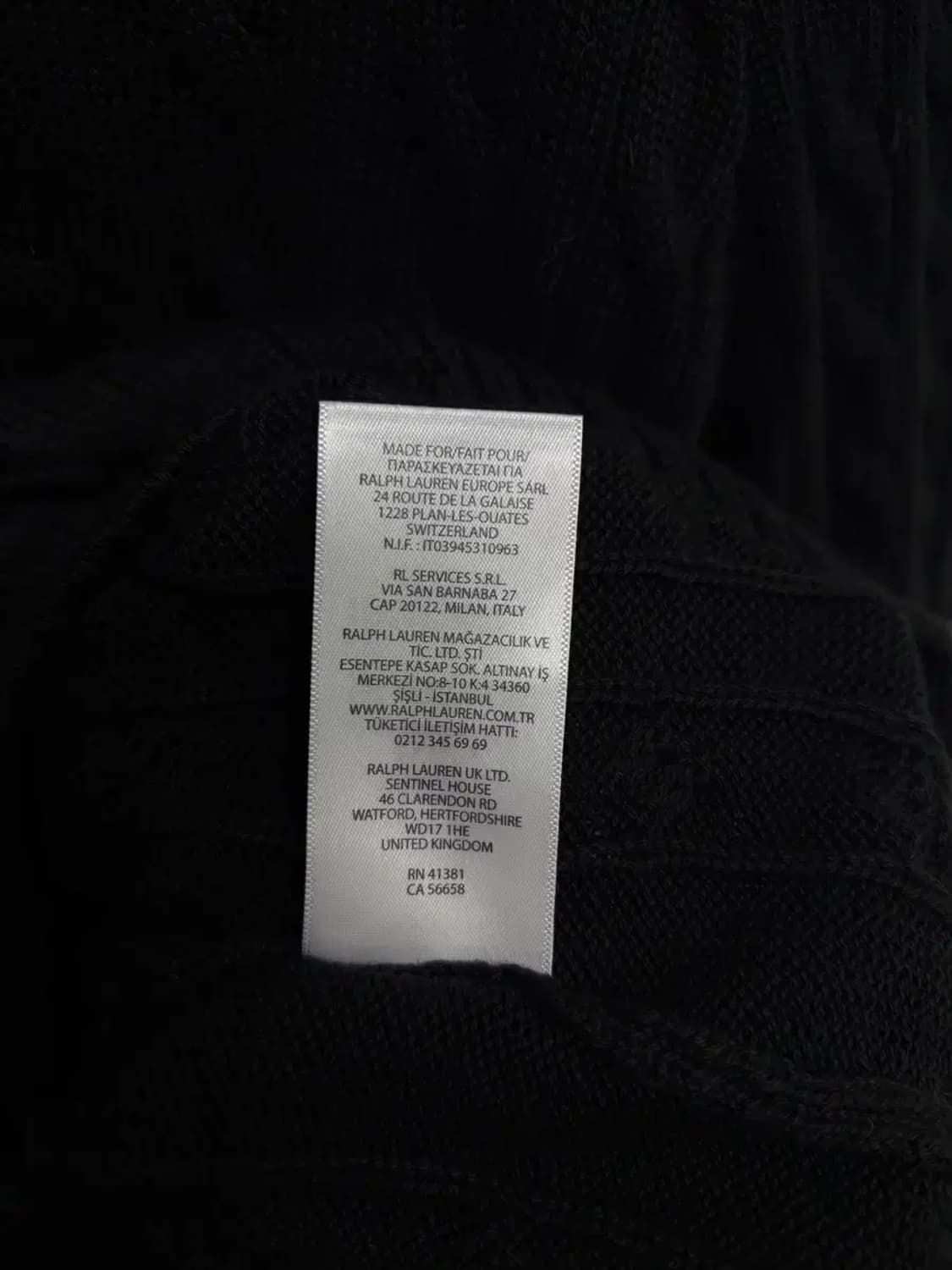 [새상품] 폴로 케이블 퍼플포니 블랙 피마코튼 니트 S 상품이미지5