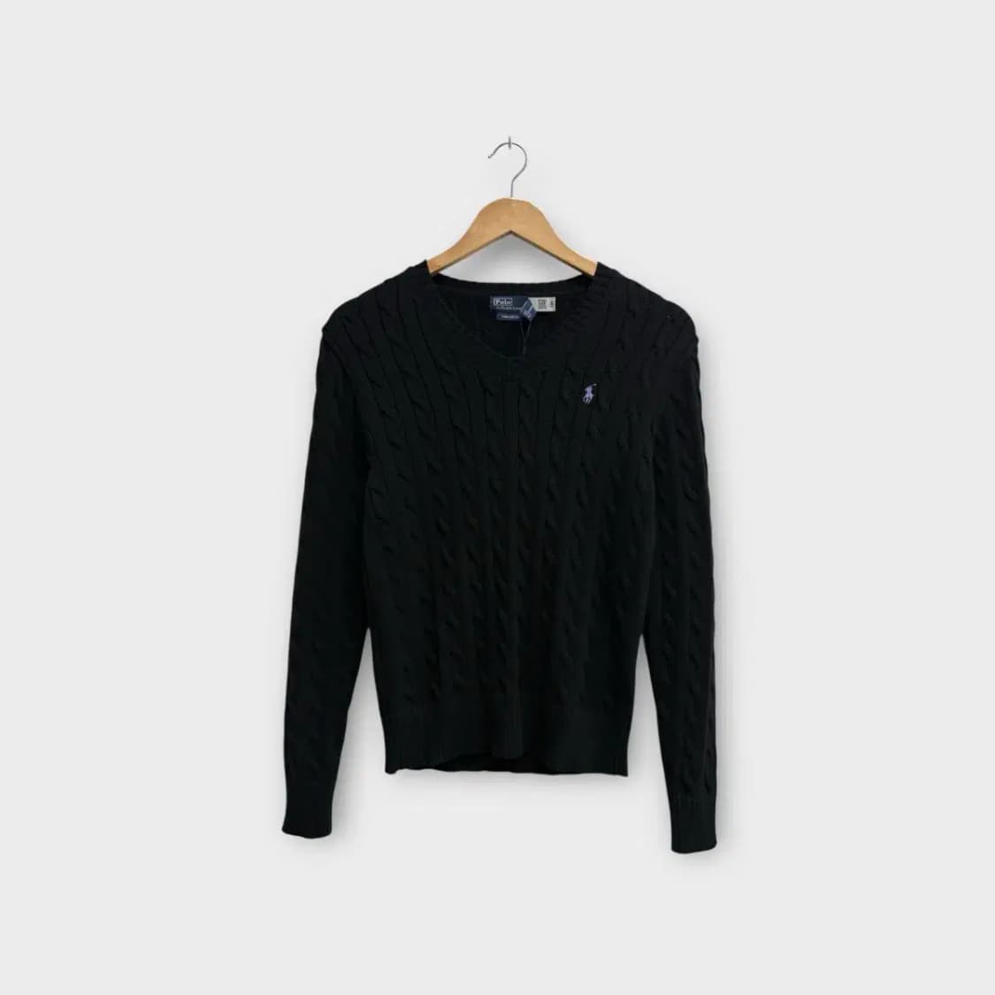 [새상품] 폴로 퍼플포니 블랙 브이넥 니트 S 상품이미지1