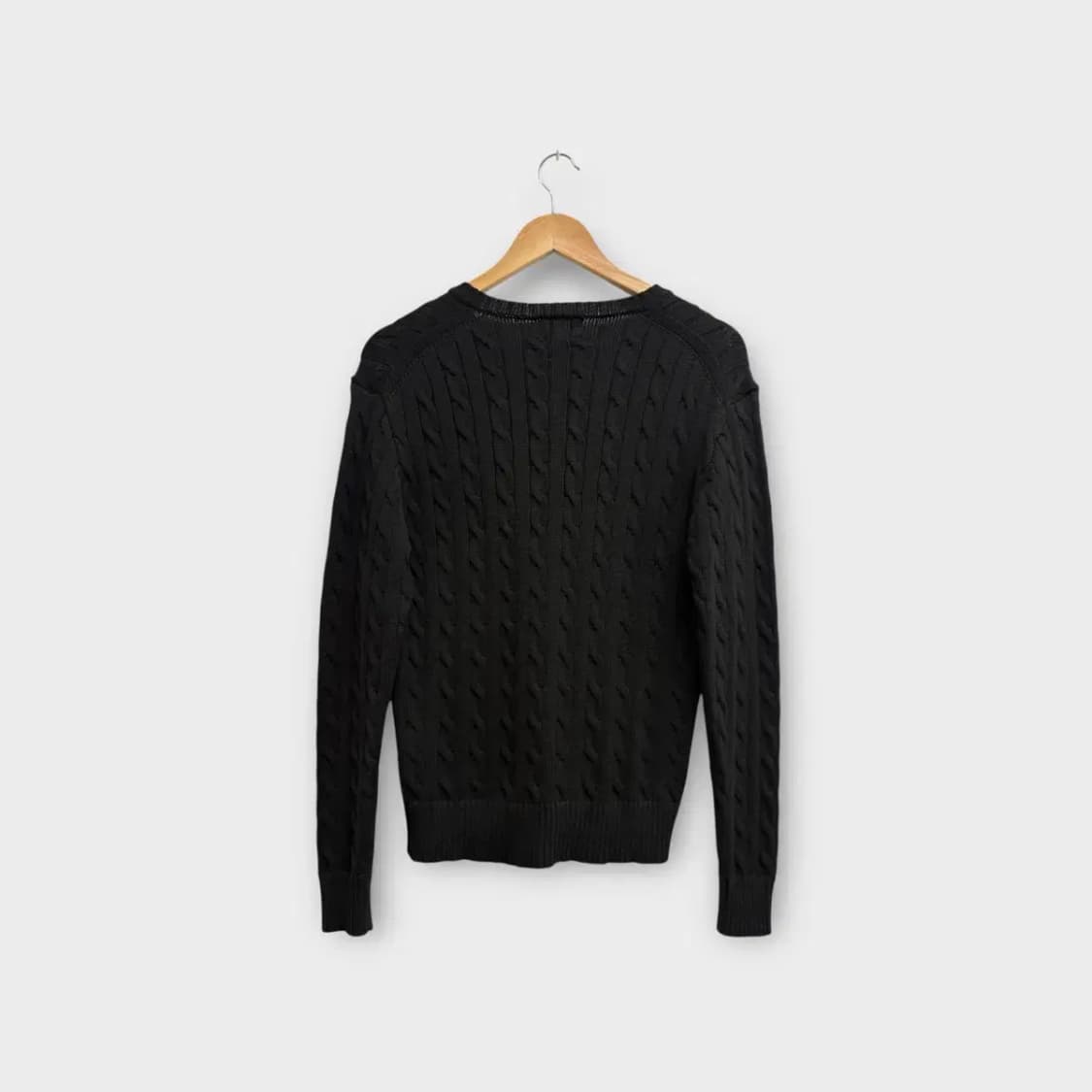 [새상품]폴로 퍼플포니 블랙 피마코튼 브이넥 니트 M 상품이미지3