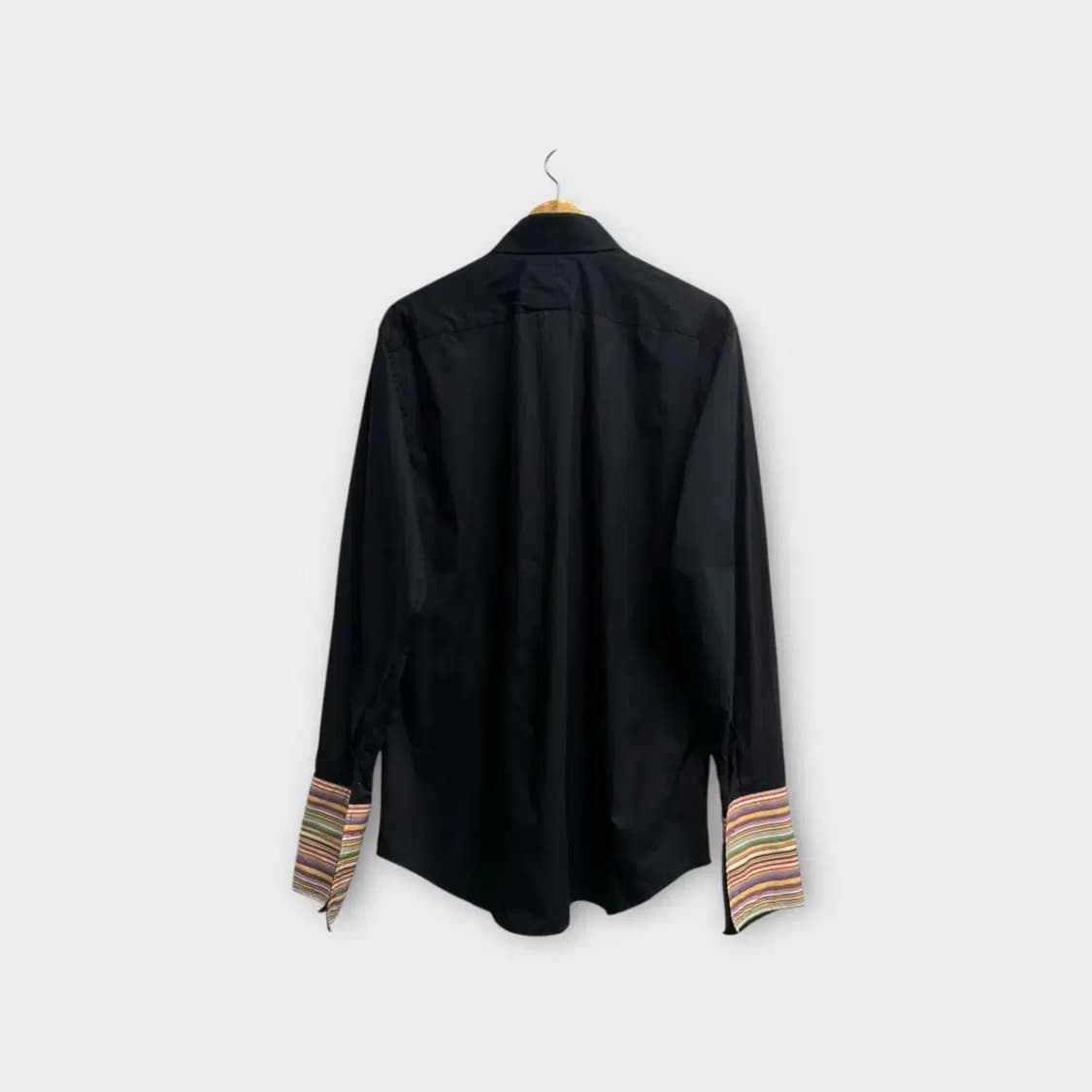 폴스미스 스트라이프 소매 디테일 블랙셔츠 M 상품이미지3