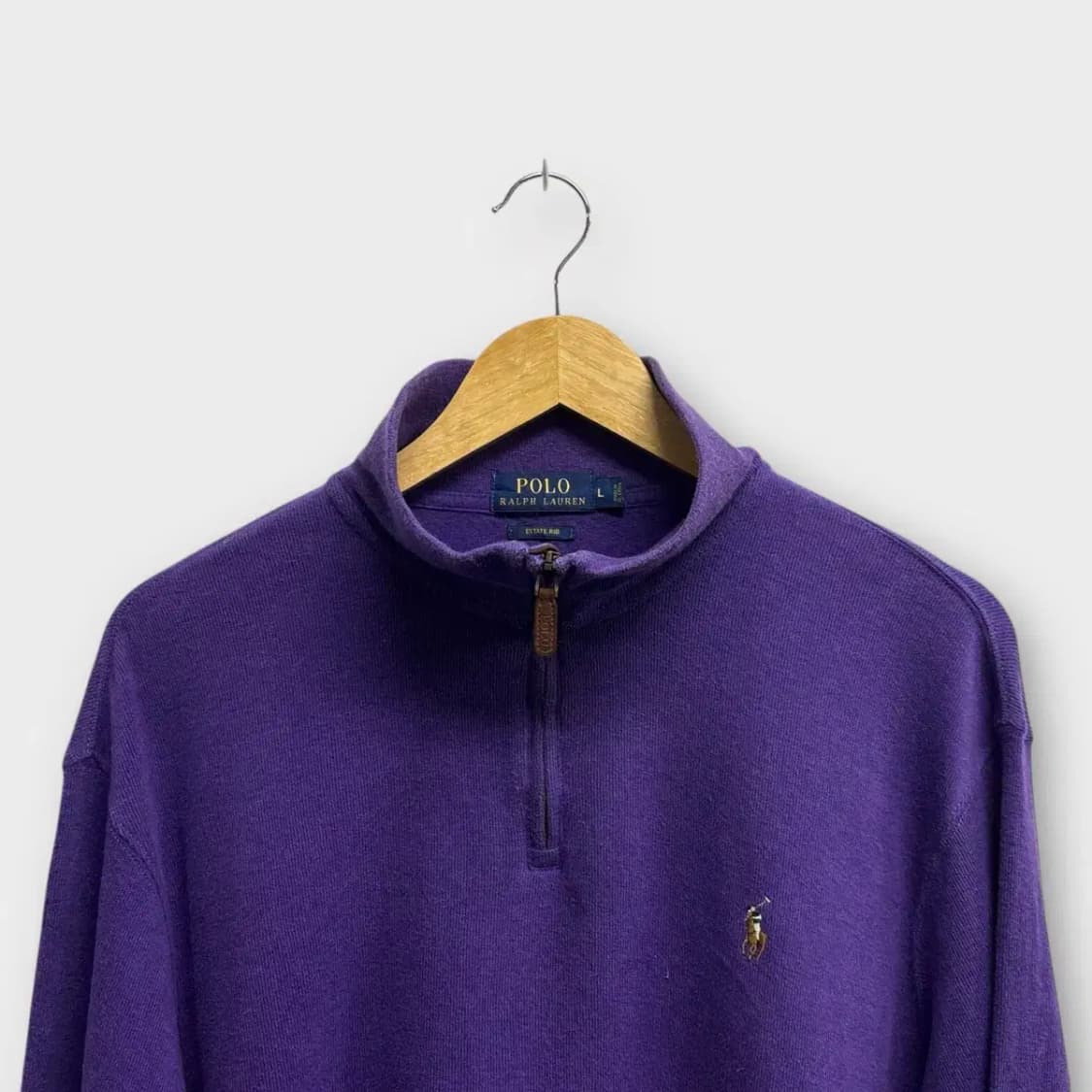 폴로 랄프로렌 퍼플 니트 반집업 L 상품이미지2