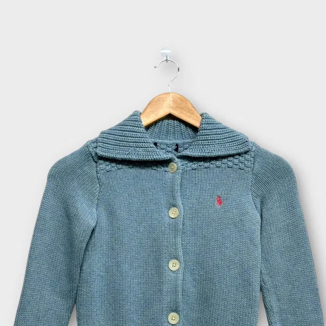 폴로 니트 스카이블루 가디건 XS 상품이미지2