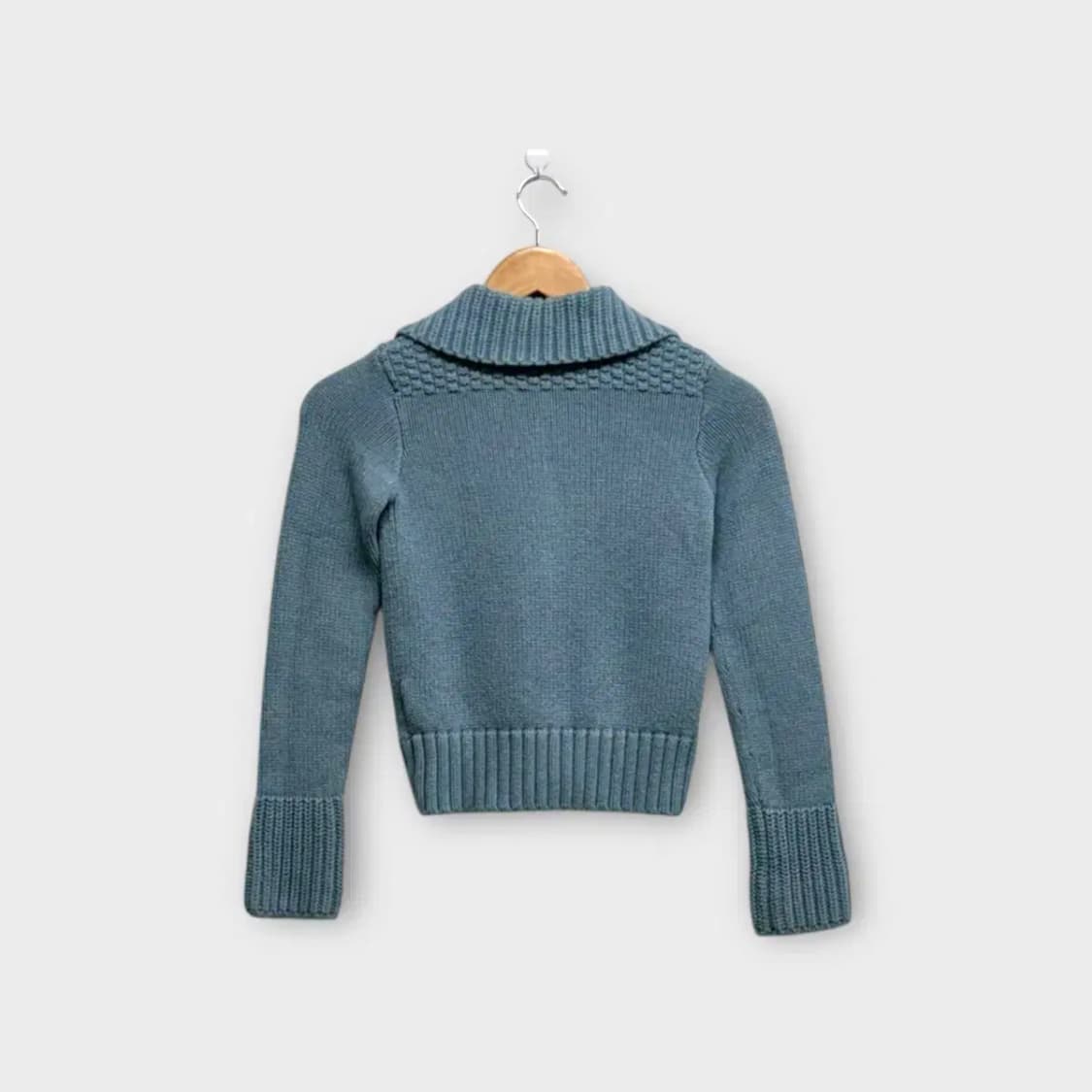 폴로 니트 스카이블루 가디건 XS 상품이미지3