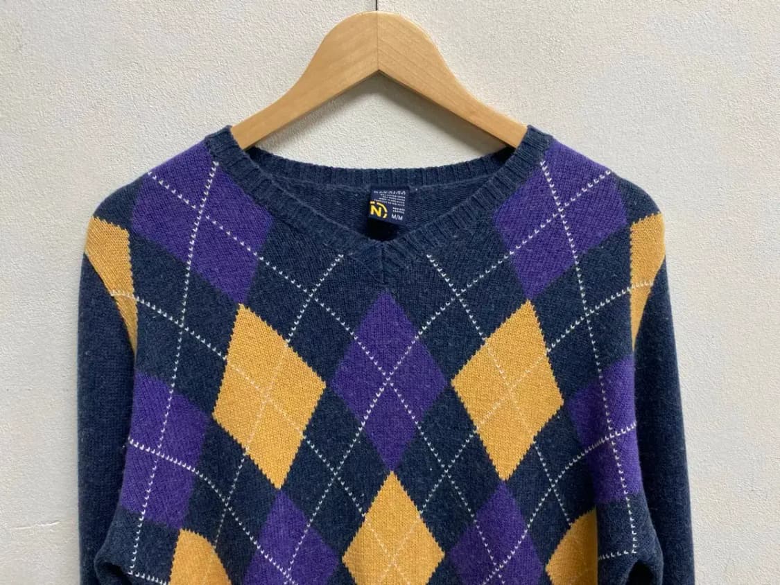 노티카 Nautica 브이넥 아가일 니트 M 상품이미지2