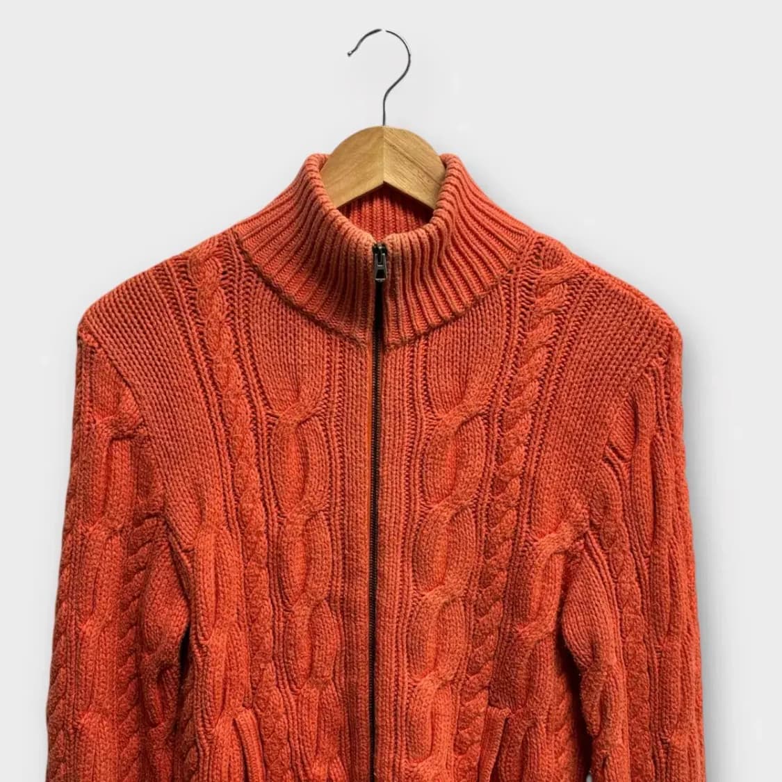 랄프로렌 오렌지색 케이블 니트 가디건 L 상품이미지3