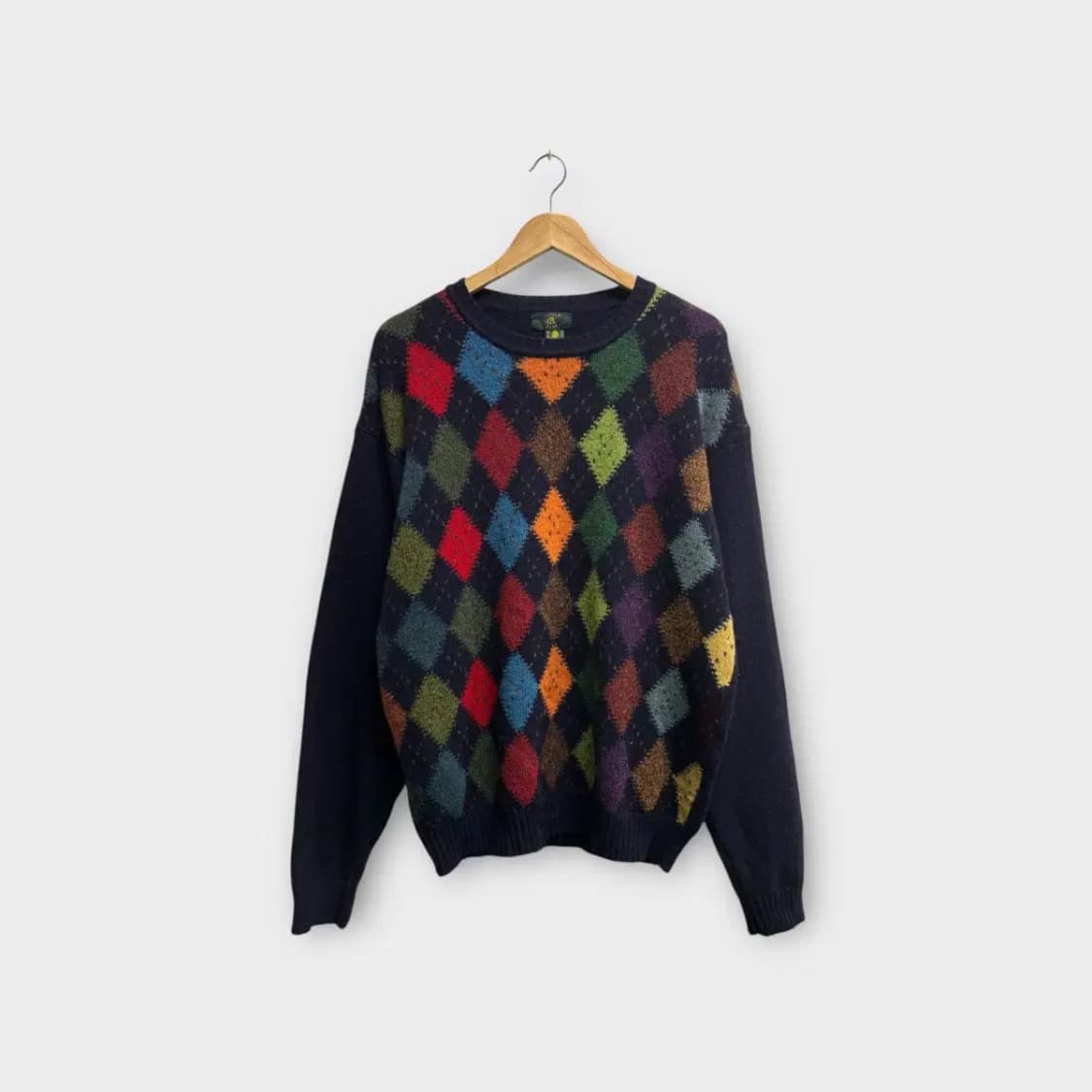 빈티지 울100% 아가일패턴 니트 L 상품이미지1