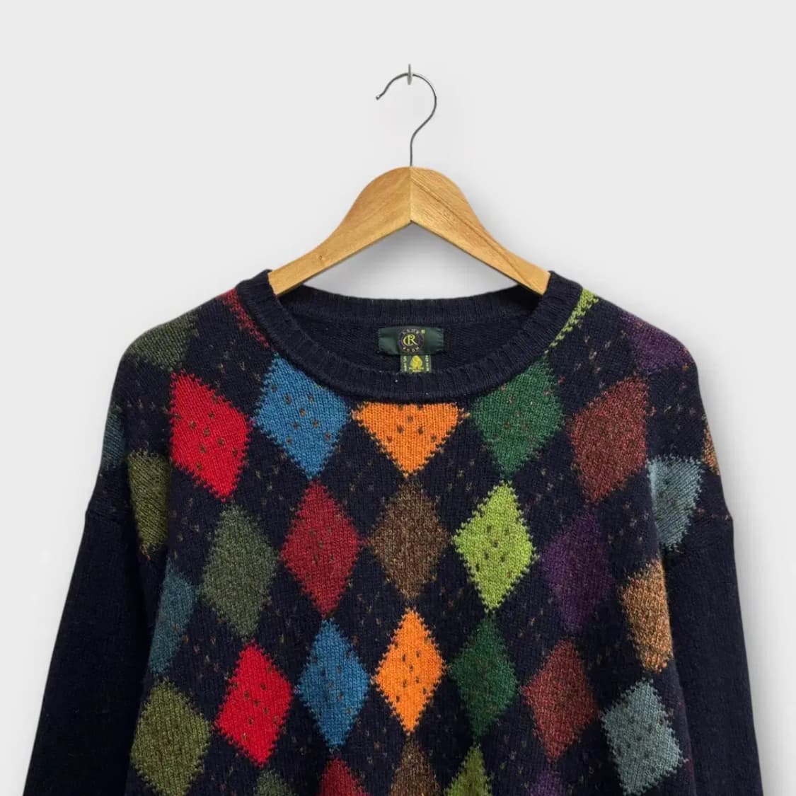 빈티지 울100% 아가일패턴 니트 L 상품이미지2