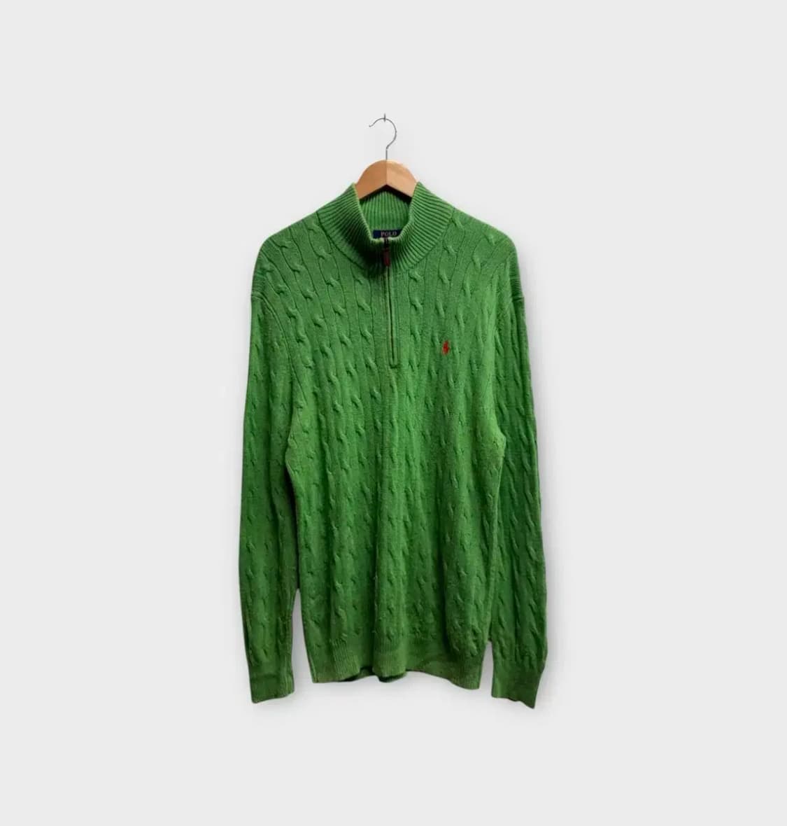 폴로랄프로렌 케이블 그린 반집업 니트 L 상품이미지1