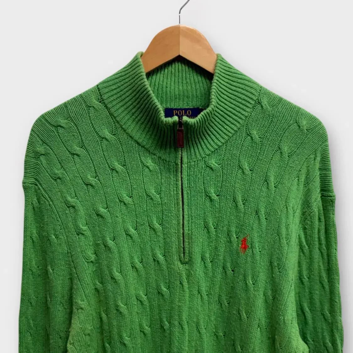 폴로랄프로렌 케이블 그린 반집업 니트 L 상품이미지2