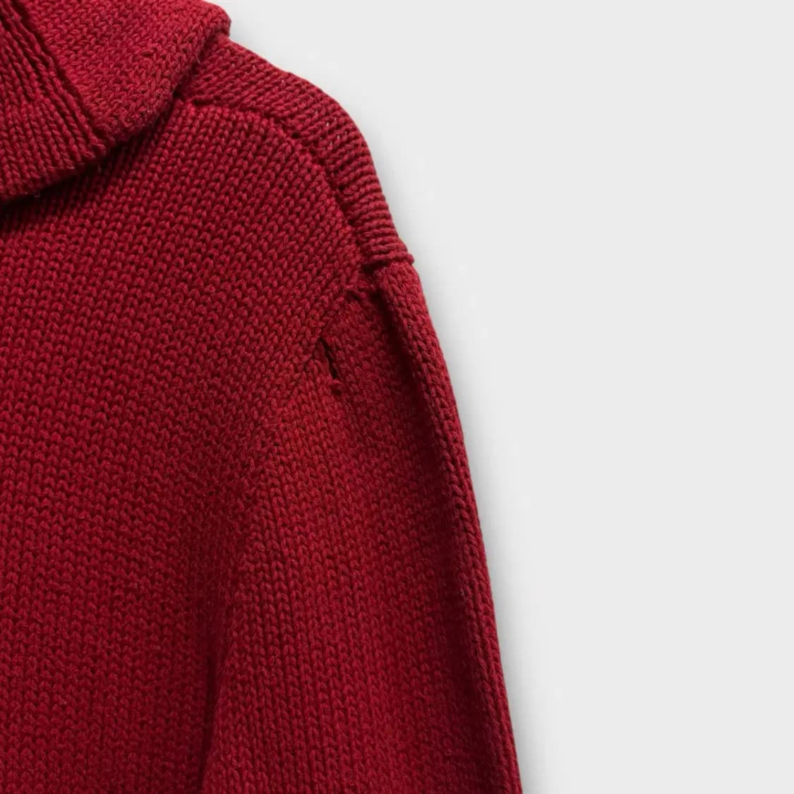 폴로 랄프로렌 레드 숄카라 니트 M 상품이미지4