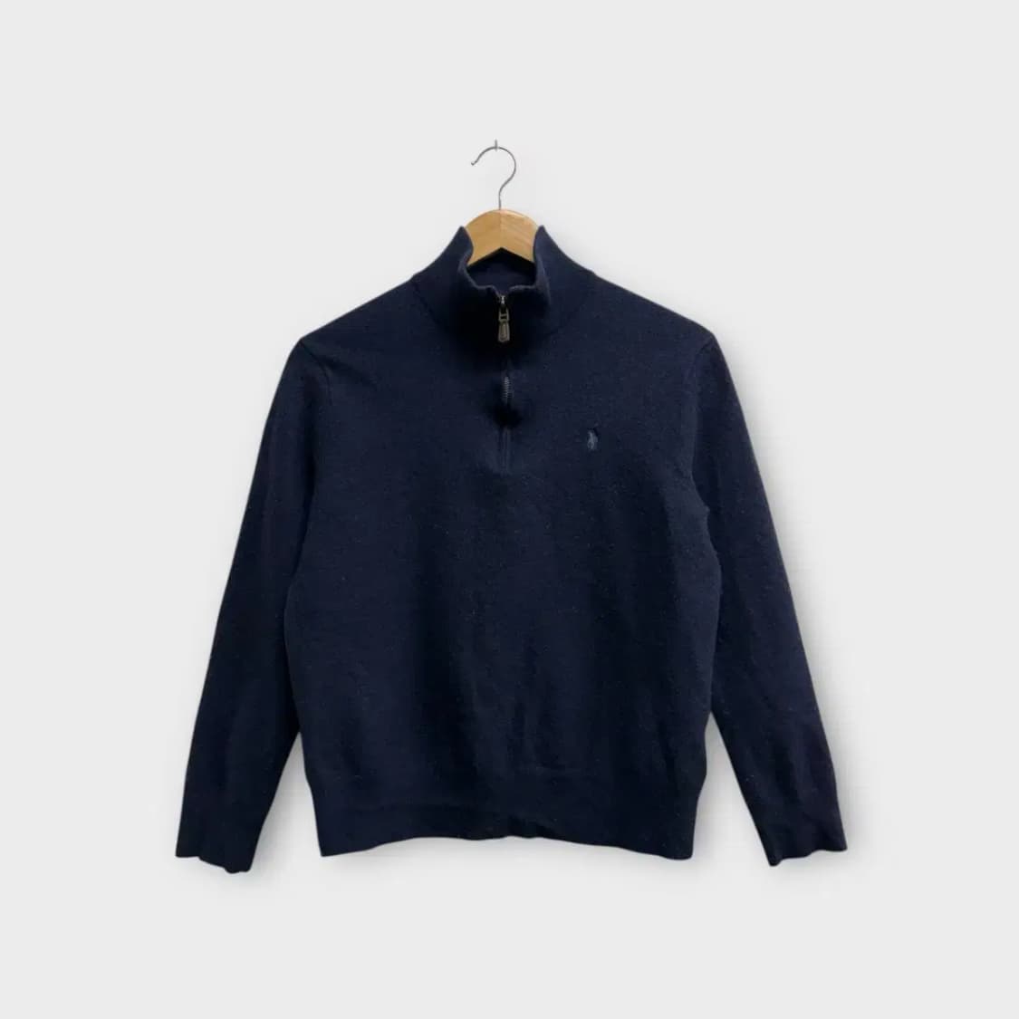 폴로 랄프로렌 네이비 니트 반집업 S 상품이미지1
