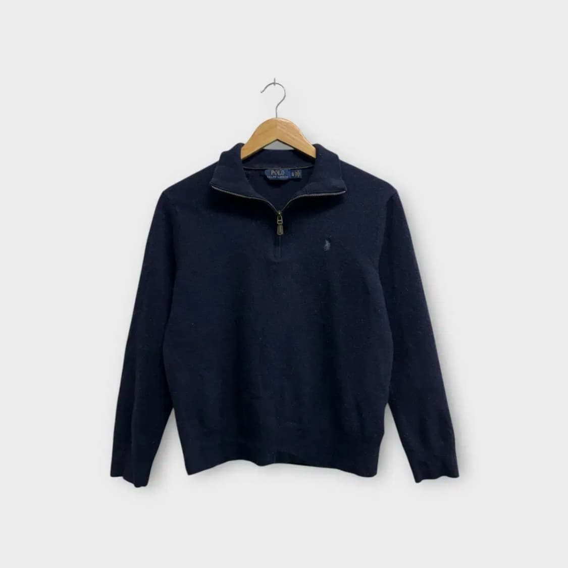 폴로 랄프로렌 네이비 니트 반집업 S 상품이미지2
