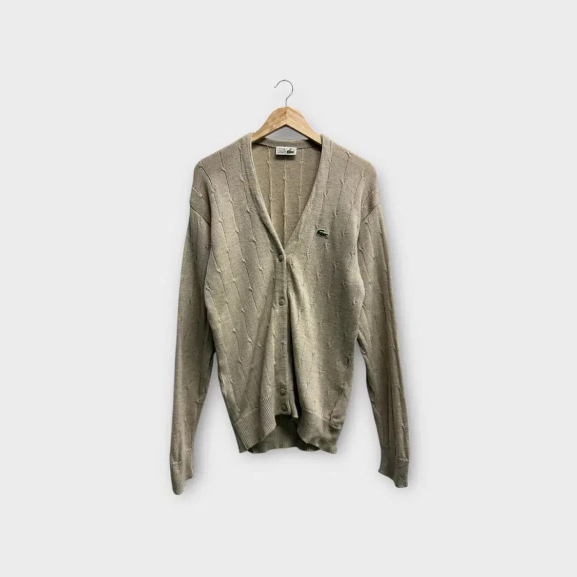 라코스테 브이넥 가디건 베이지 90 상품이미지1