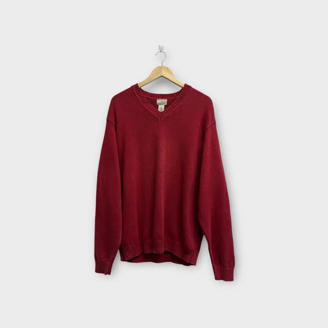 엘엘빈 브이넥 버건디 니트 L 상품이미지1