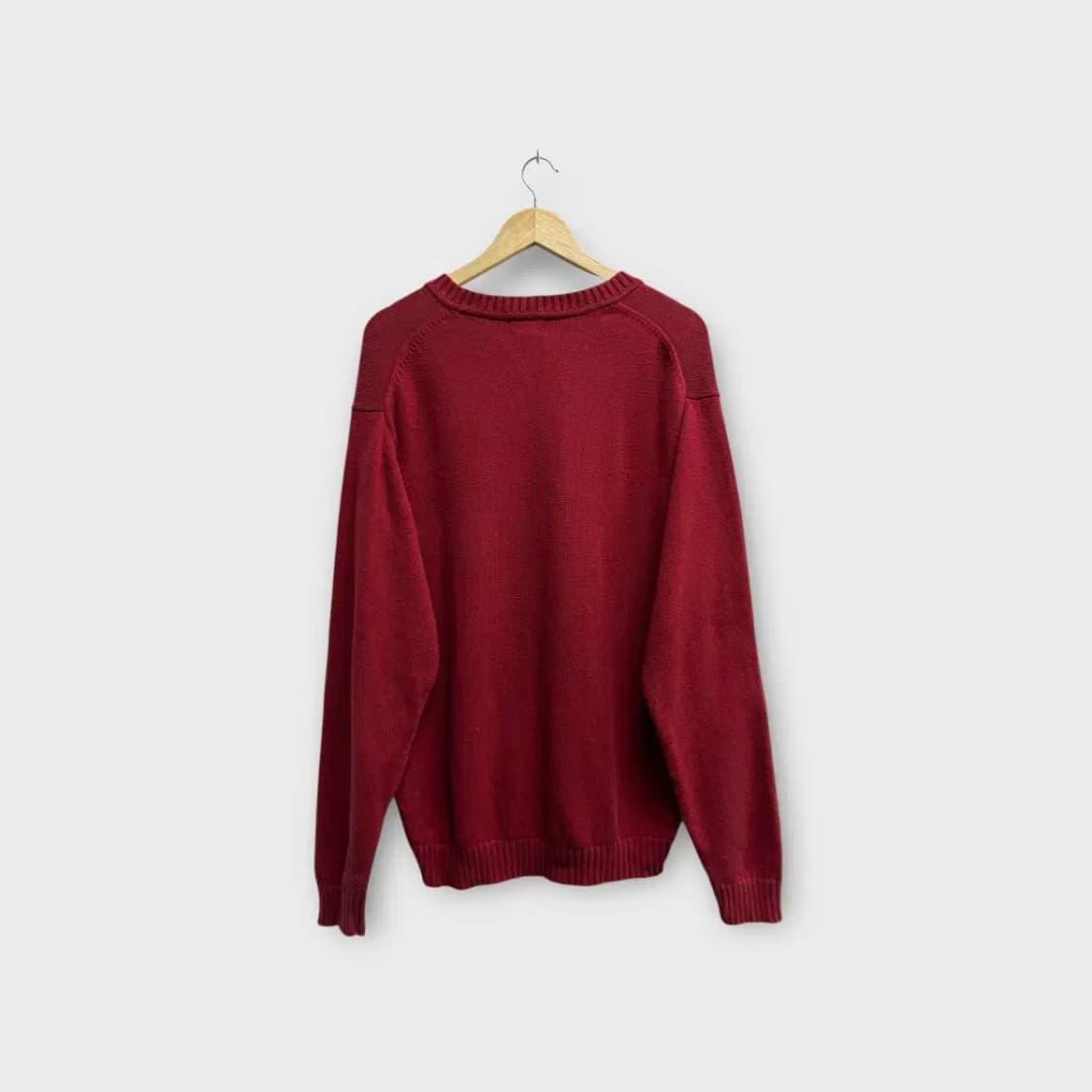 엘엘빈 브이넥 버건디 니트 L 상품이미지3