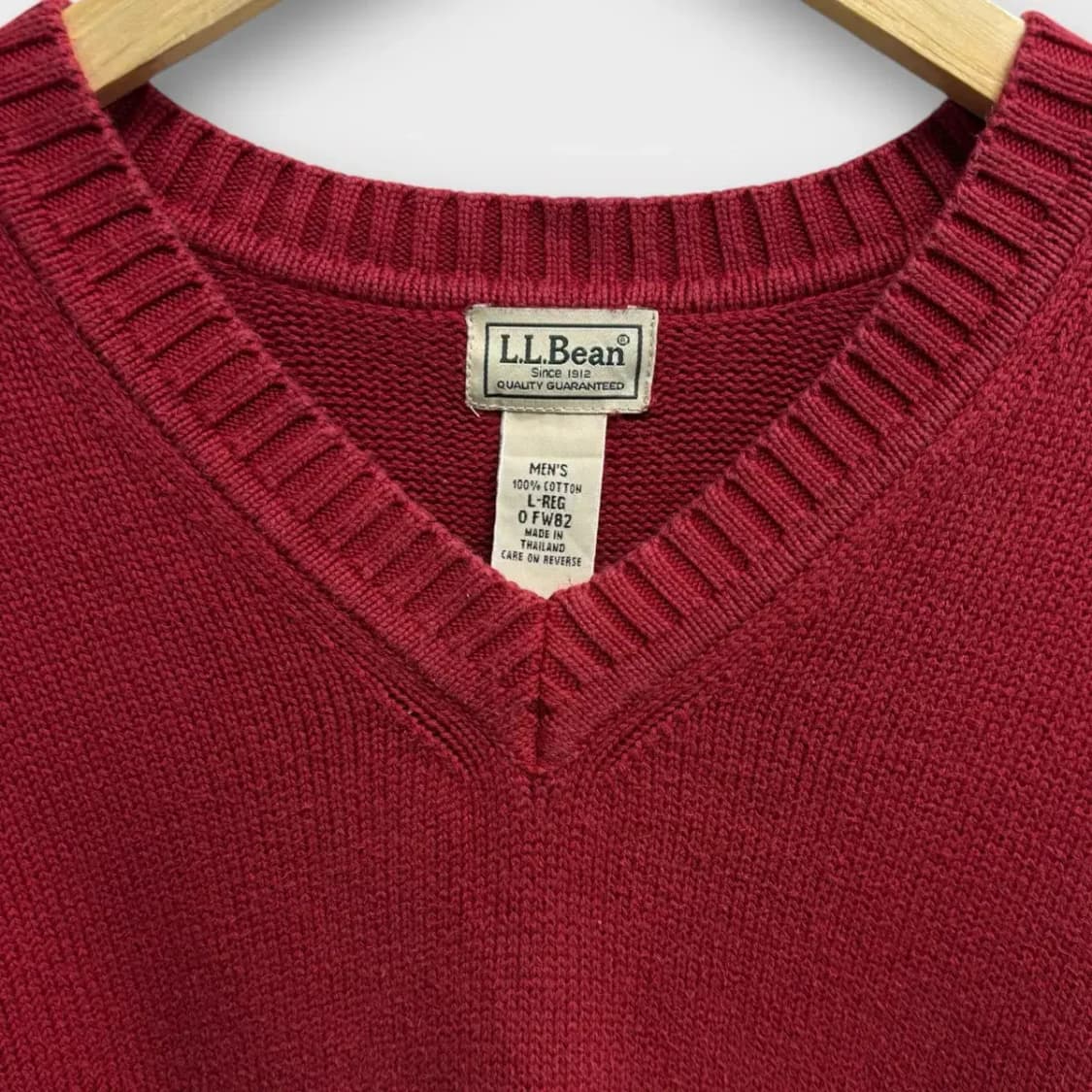 엘엘빈 브이넥 버건디 니트 L 상품이미지4