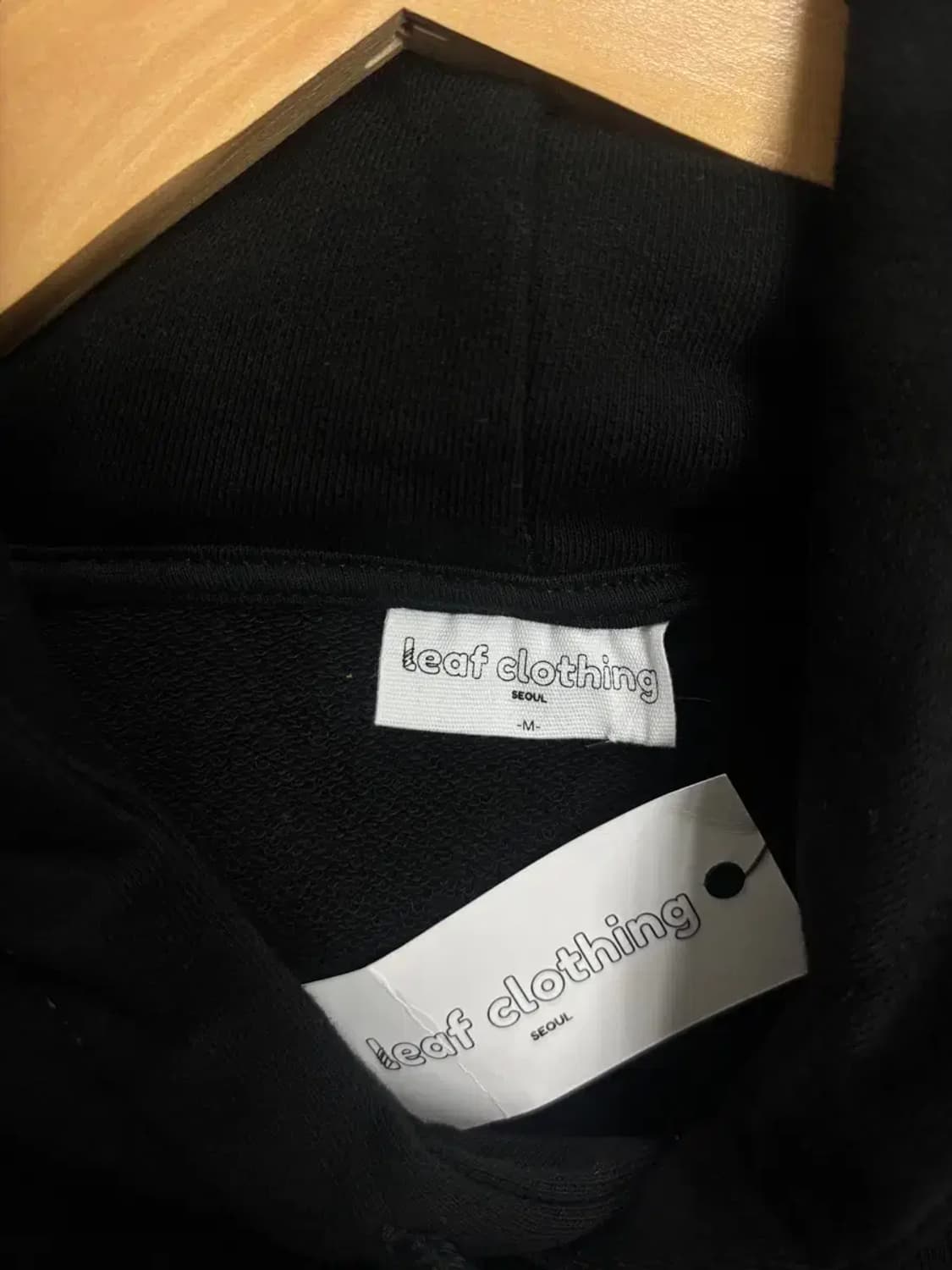 [새상품] 리프클로딩 leaf 블랙 스티치 후드 M 상품이미지4