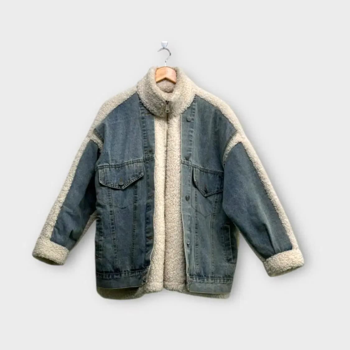 데님 양털 뽀글이 점퍼  free 상품이미지1