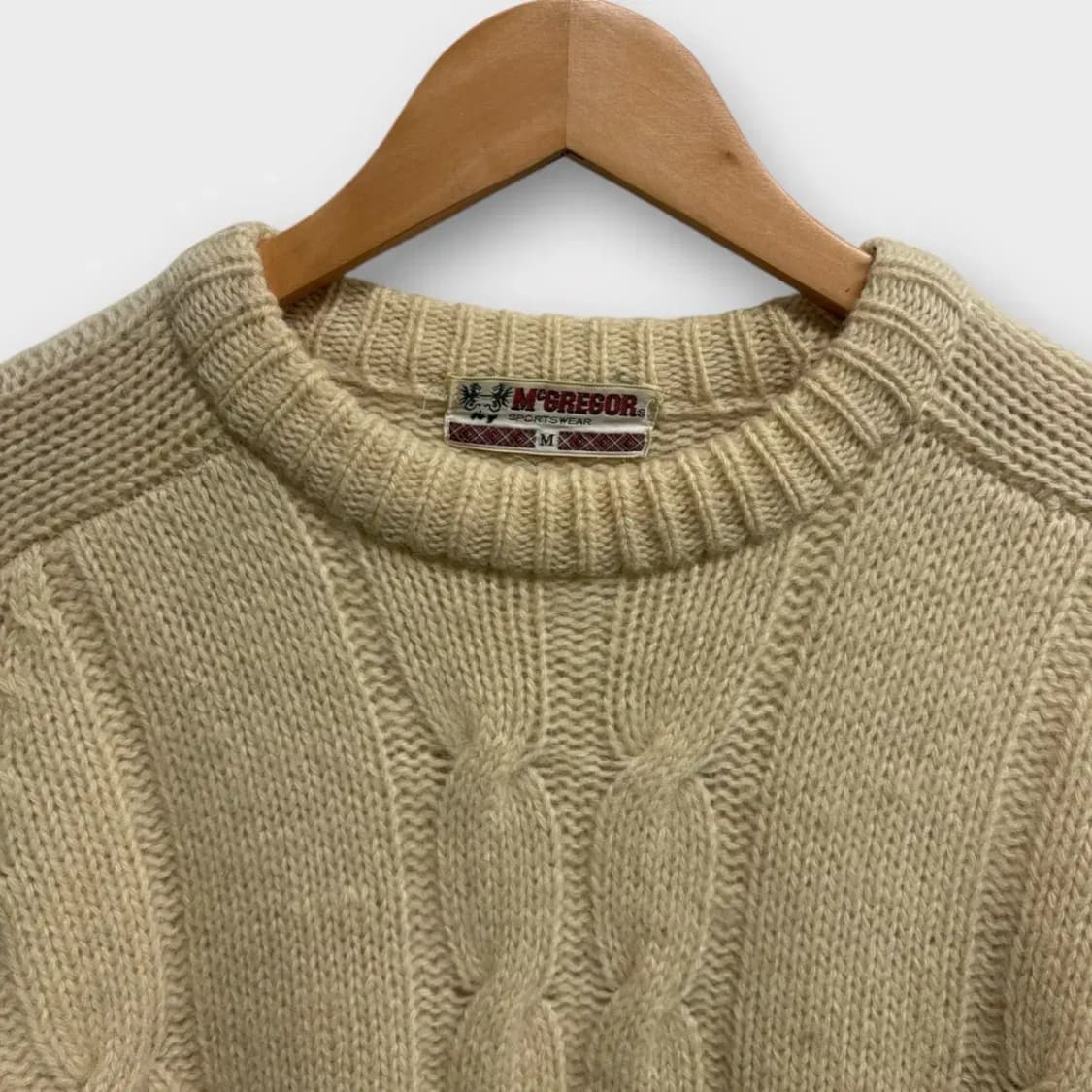빈티지 M'GREGOR 울100% 아이보리 니트 M 상품이미지4