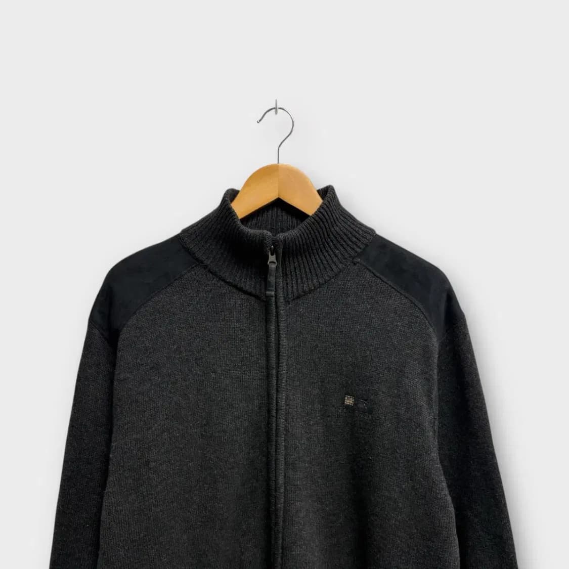 버버리 클래식 그레이 집업니트 XL 상품이미지3